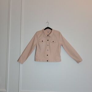 Daniel Cremieux Light Pale Pink Button-Front Jean Jacket